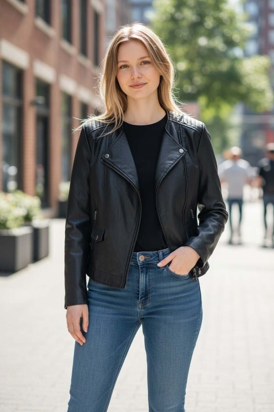 NWOT $290 AC LUXURY COLLECTION L Faux Leather Coat